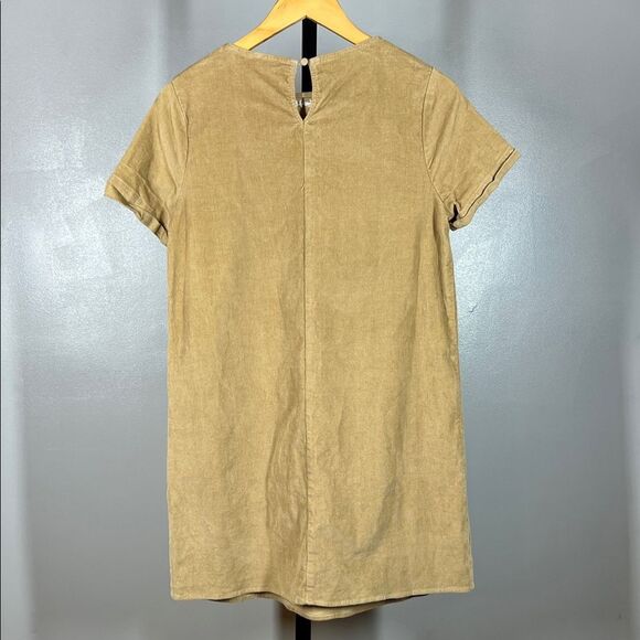 Papermoon Tan Corduroy Dress with Embroidery - Picture 2 of 6